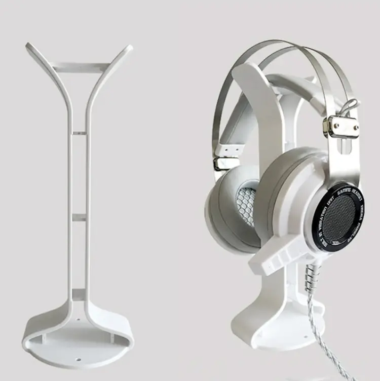 2 PCS Universal Headphone Holder Display Shelf Internet Cafe Computer Headphone Hanger, White, Black