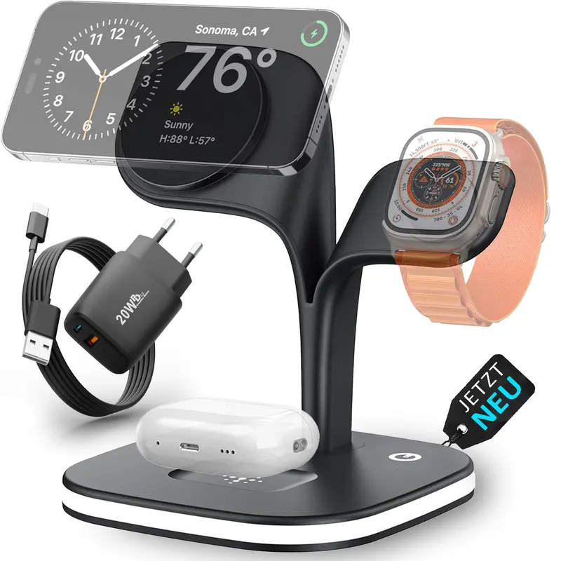 3in1 Magnetic PowerBase Ladestation für iPhone