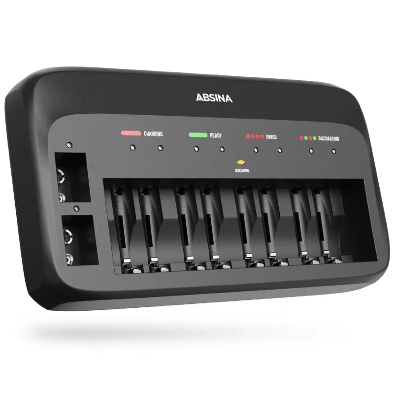 Akkuladegerät X10 für AA, AAA und Blockakkus mit 9 V