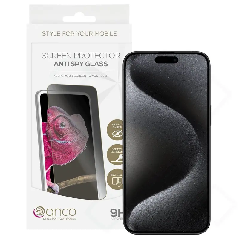 anco Anti-Spy Panzerglas für Apple iPhone 15 Pro Max