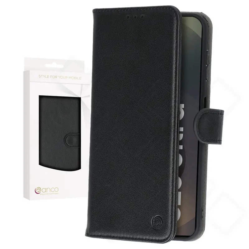 anco Basic Bookcase für Samsung Galaxy S25+ – Schwarz