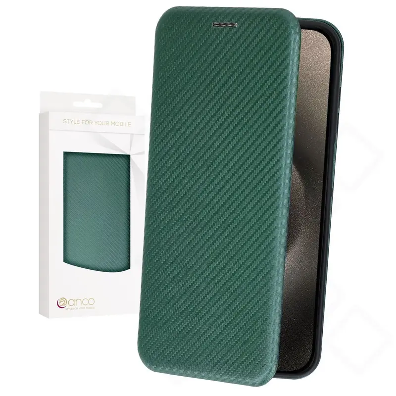 anco Bookcase Carbon Optic für Apple iPhone 15 Pro