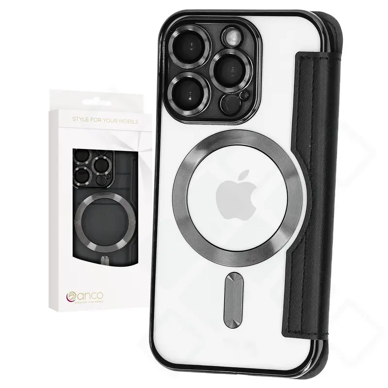 anco Bookcase Smart Mag für Apple iPhone 15 Pro – Schwarz