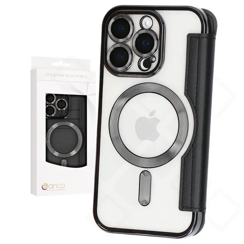 anco Bookcase Smart Mag für Apple iPhone 16 Pro – Schwarz