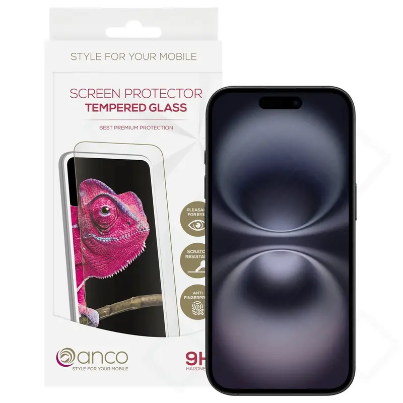 anco Tempered Glass Fullscreen für Apple iPhone 16 | 9H Panzerglas