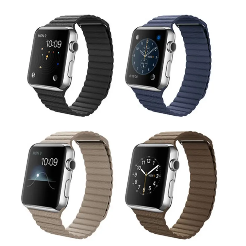 Apple Watch Edelstahl 42mm Loop Lederarmband