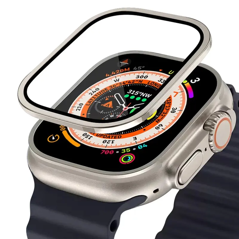 Apple Watch Ultra Screen Protector mit Metallrahmen