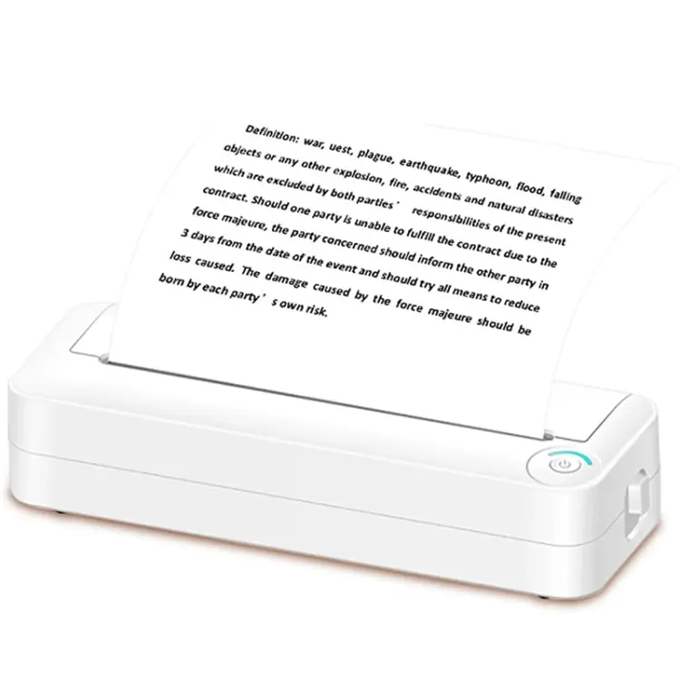 Bluetooth Connection Inkless A4 Printer Portable Mini Student Office Home Photo Printer, X8