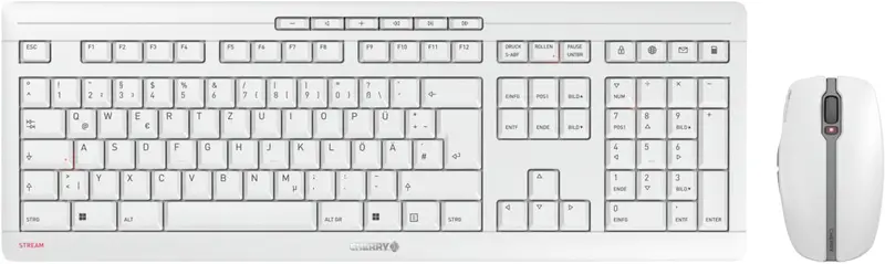 CHERRY Tastatur-Maus Set STREAM Desktop, Wireless, hellgrau