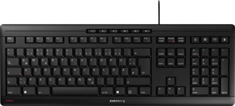 CHERRY Tastatur STREAM Keyboard, USB, schwarz