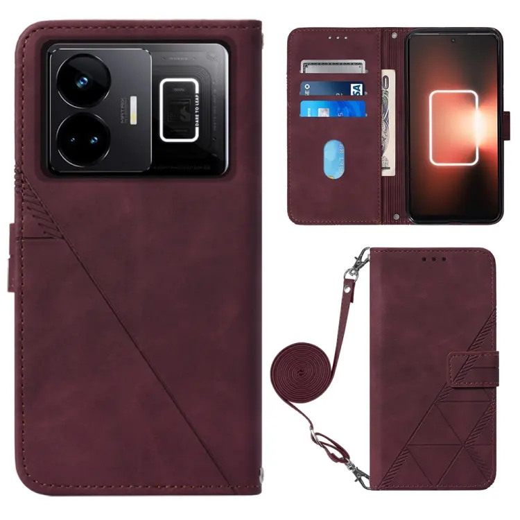 Crossbody 3D Embossed Flip Leather Phone Case, Series 2