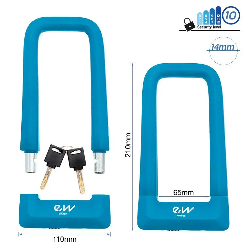 eWheel Bügelschloss mit Schlüssel Schlüssel blau
