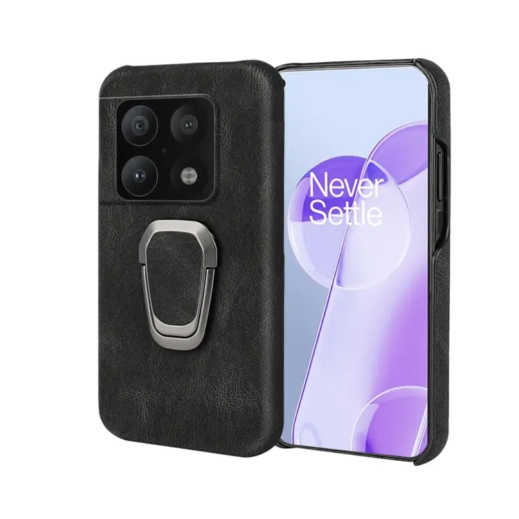For OnePlus 10 Pro Ring Holder PU Phone Case, For OnePlus 10 Pro