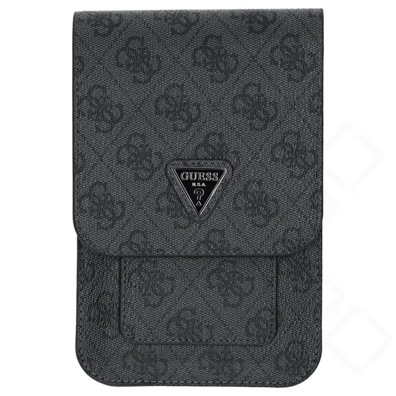 Guess PU 4G Triangle Logo Phone Bag – Schwarz