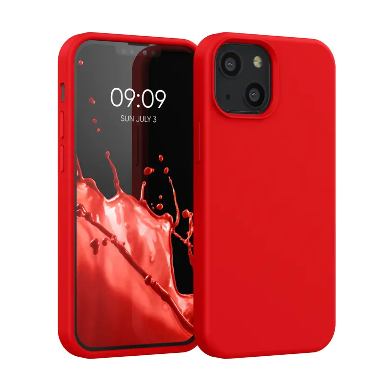 Gummierte Silikon Hülle für Apple iPhone 13 mini in Rot