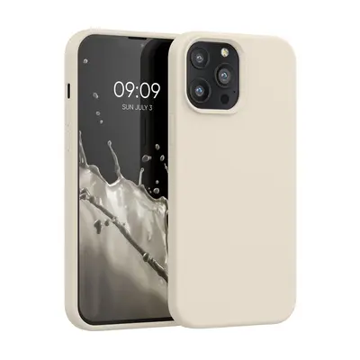 Gummierte Silikon Hülle für Apple iPhone 13 Pro Max in Creme