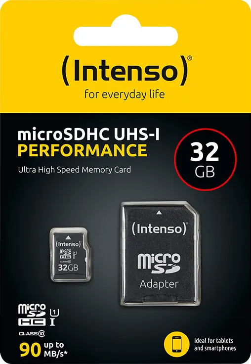 INTENSO microSDHC Card 32GB, Performance, Class 10, U1