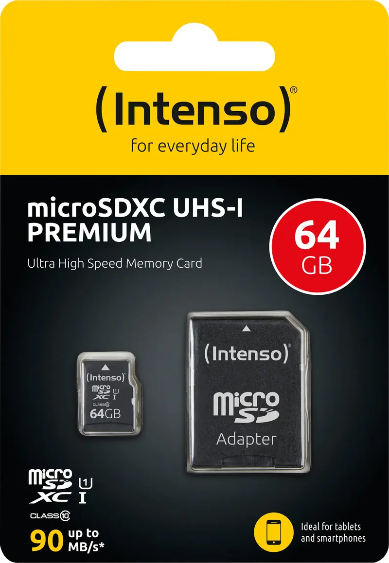 INTENSO microSDXC Card 64GB, Premium, Class 10, U1