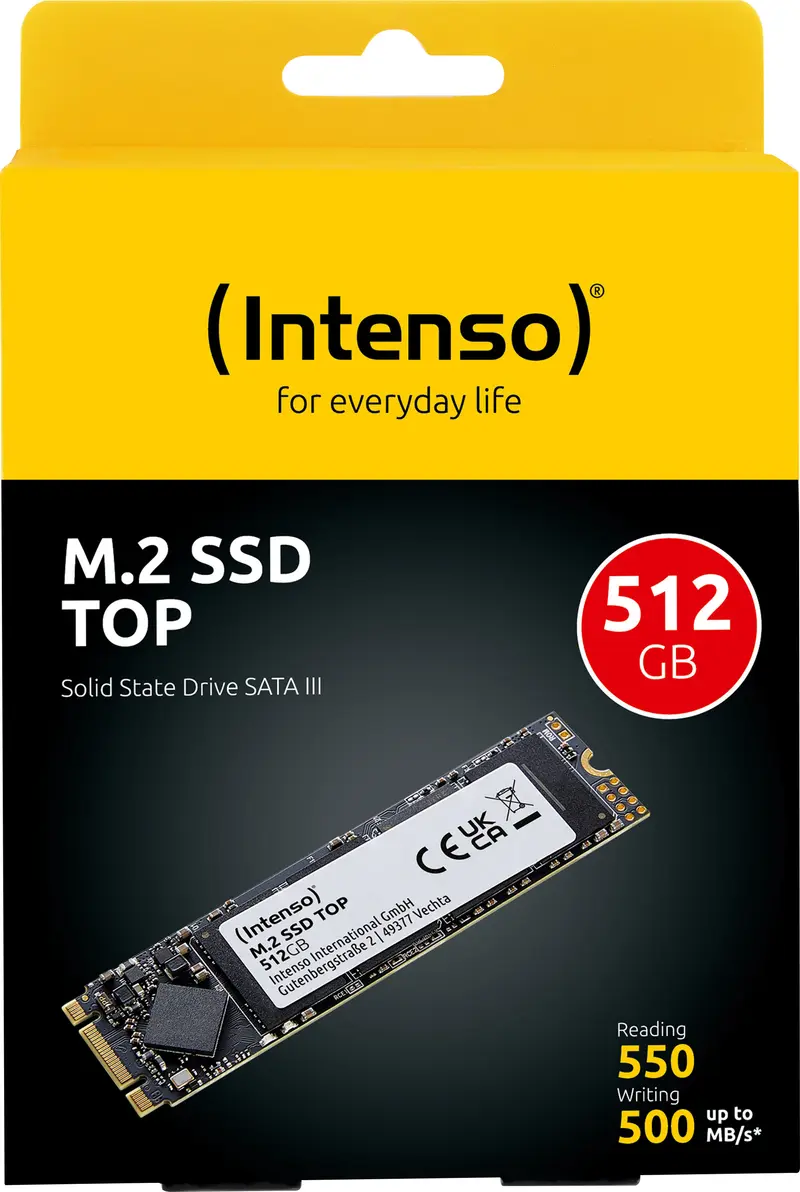 INTENSO SSD 512GB, SATA-III, M.2 2280, Top