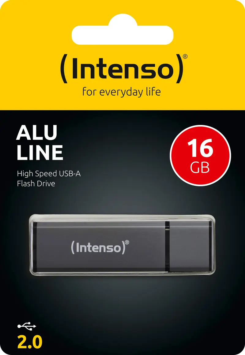 INTENSO USB 2.0 Stick 16GB, Alu Line, anthrazit