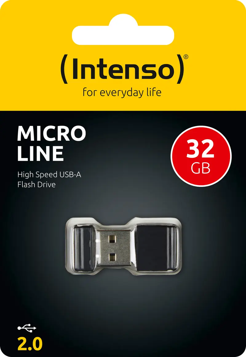 INTENSO USB 2.0 Stick 32GB, Micro Line, schwarz