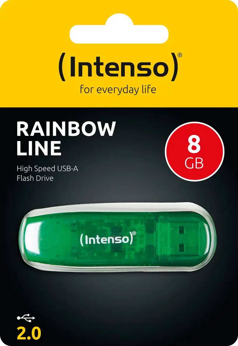 INTENSO USB 2.0 Stick 8GB, Rainbow Line, grün