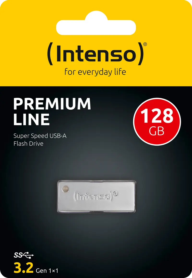 INTENSO USB 3.2 Stick 128GB, Premium Line, Metall, silber