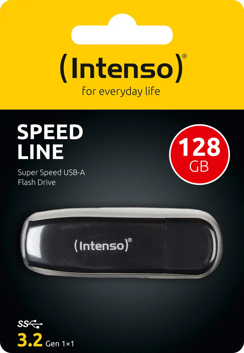 INTENSO USB 3.2 Stick 128GB, Speed Line, schwarz