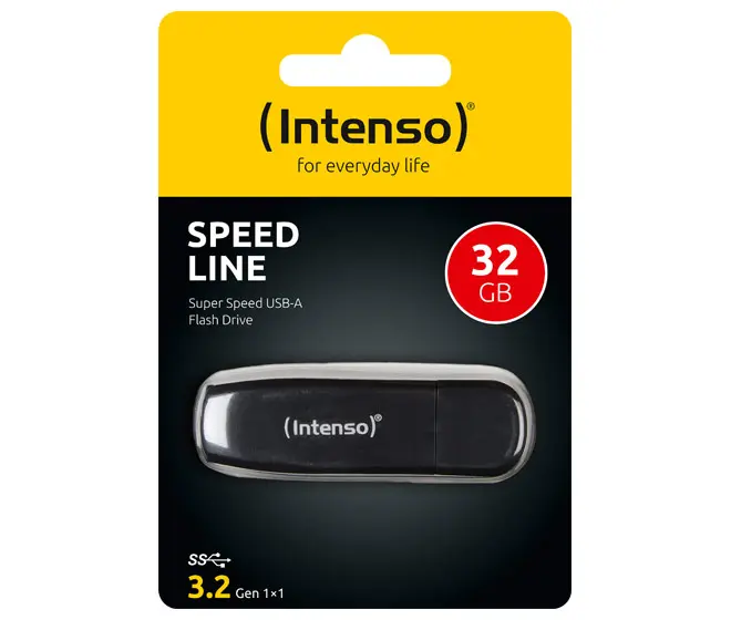 INTENSO USB 3.2 Stick 32GB, Speed Line, schwarz