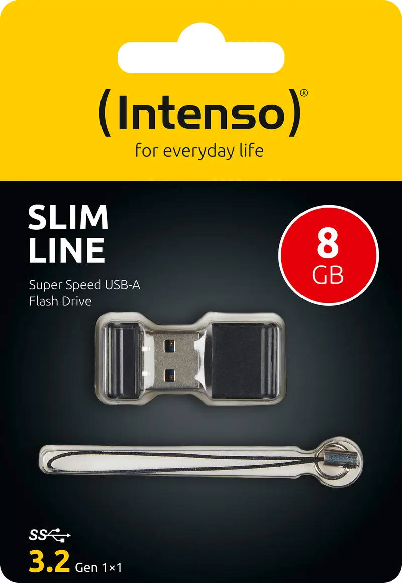 INTENSO USB 3.2 Stick 8GB, Slim Line, schwarz