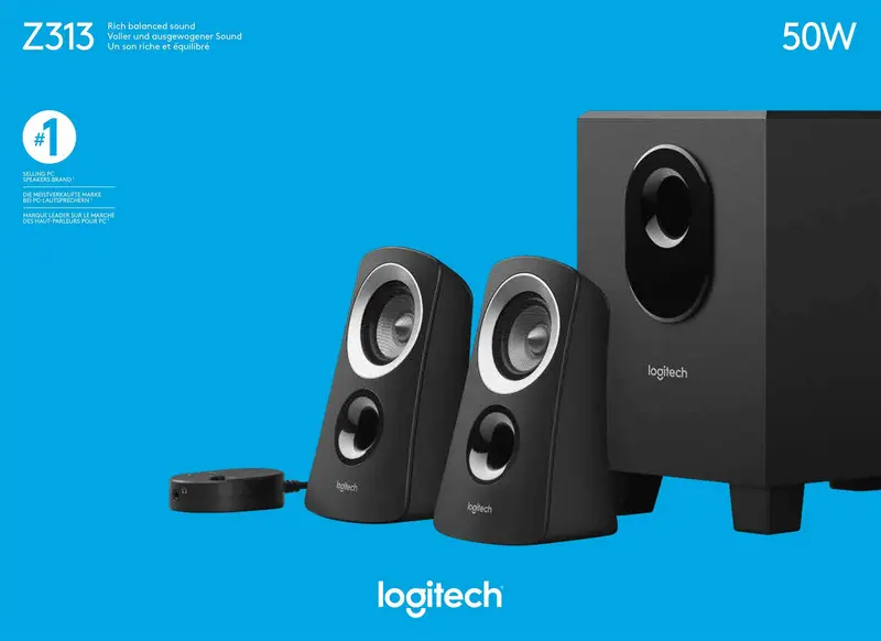 LOGITECH Lautsprecher Z313, Audio, Stereo 2.1, 50W