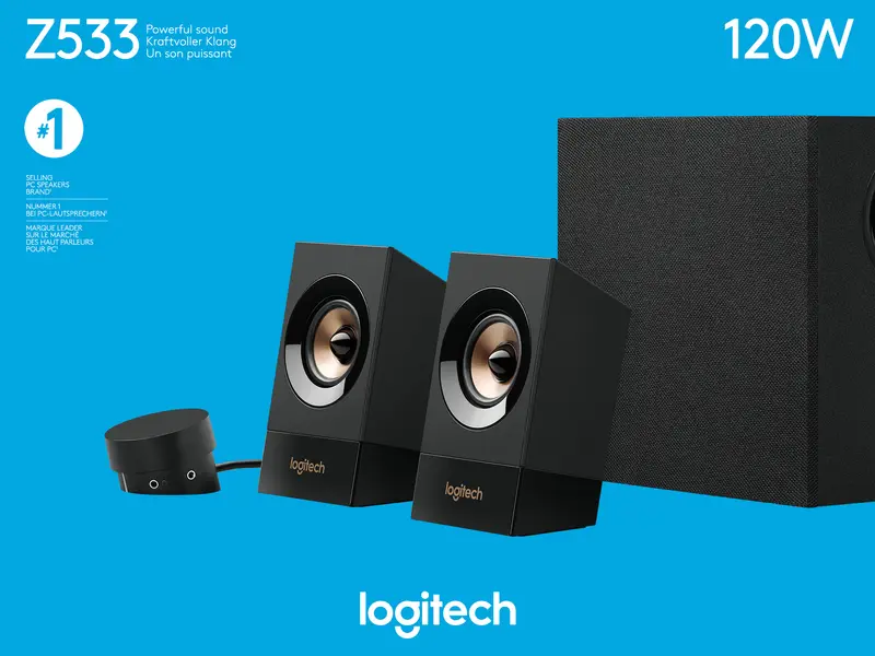 LOGITECH Lautsprecher Z533, Audio, Stereo 2.1, 120W