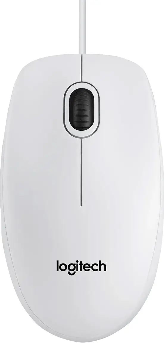 LOGITECH Maus B100, USB, weiss