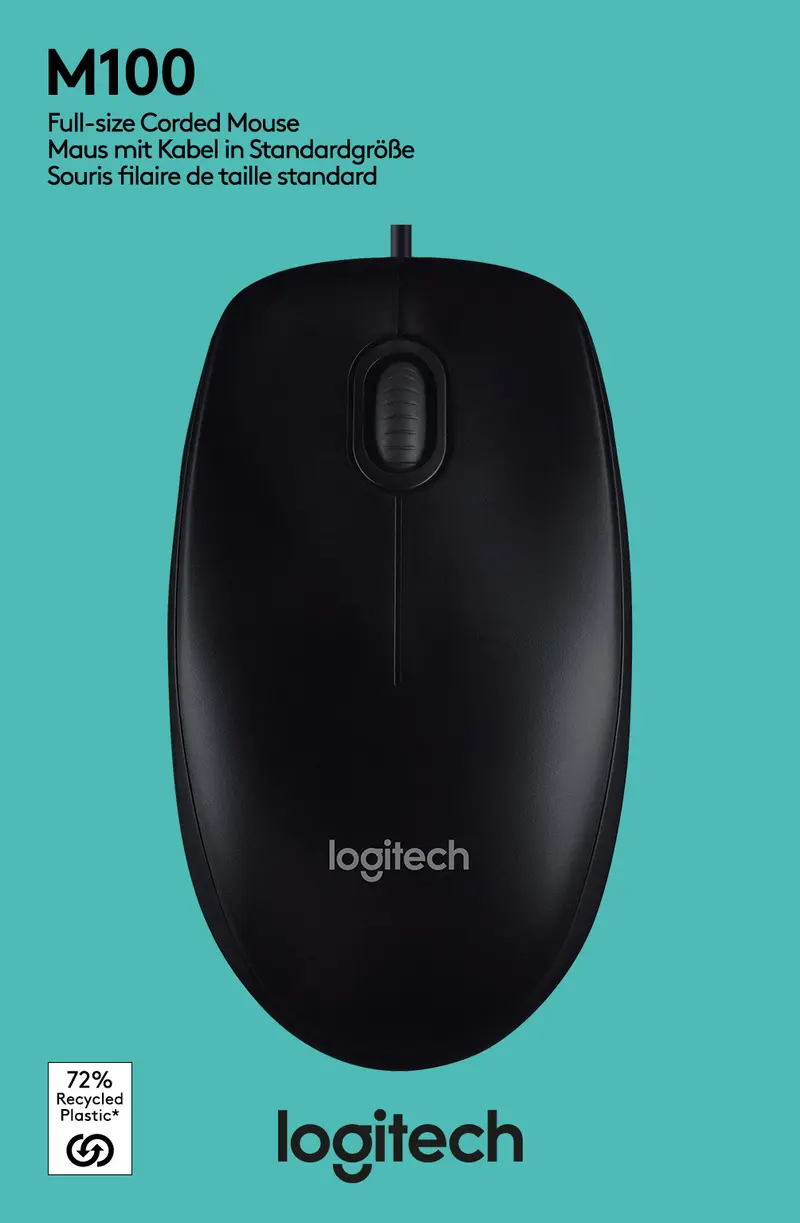 LOGITECH Maus M100, USB, schwarz