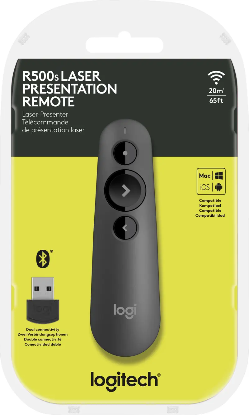 LOGITECH Presenter R500s, Wireless, Bluetooth, grafit