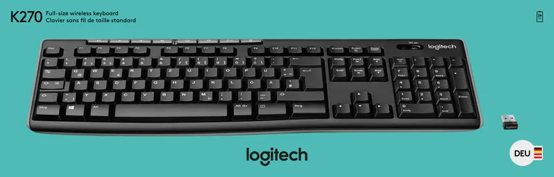 LOGITECH Tastatur K270, Wireless, schwarz