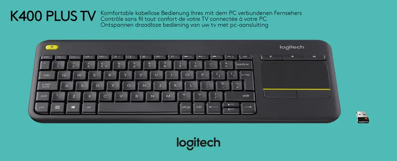 LOGITECH Tastatur K400, Wireless, schwarz