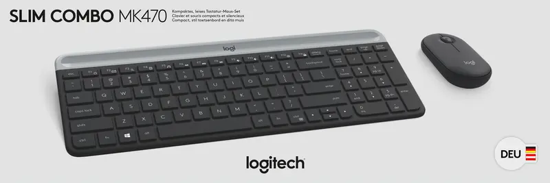 LOGITECH Tastatur-Maus Set MK470, Wireless, grafit