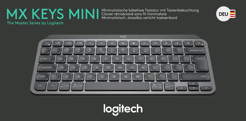 LOGITECH Tastatur MX Keys Mini, Wireless, Bluetooth, grafit