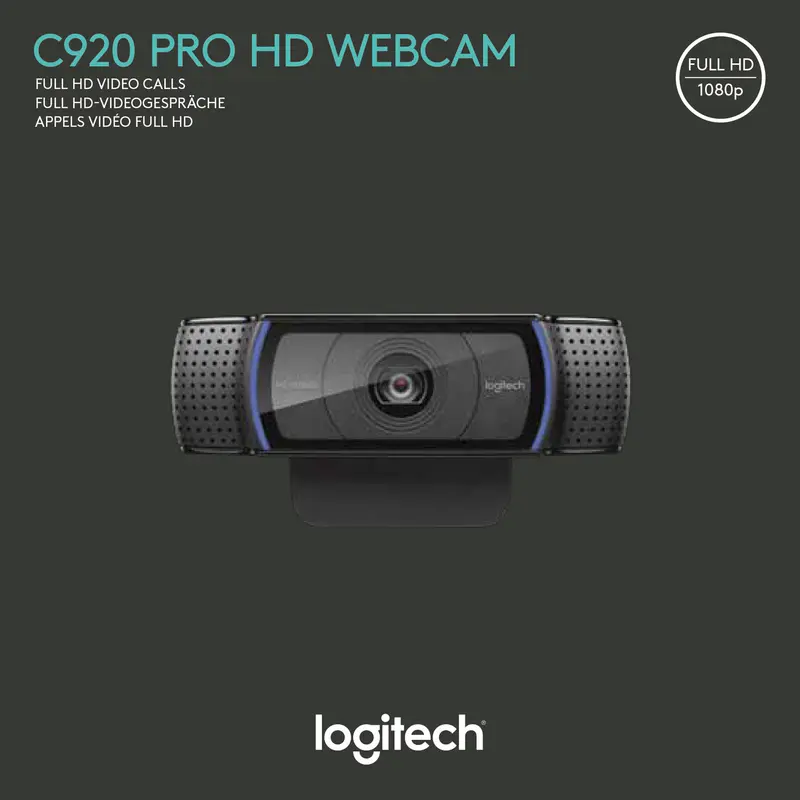 LOGITECH Webcam C920, Full HD 1080p, schwarz