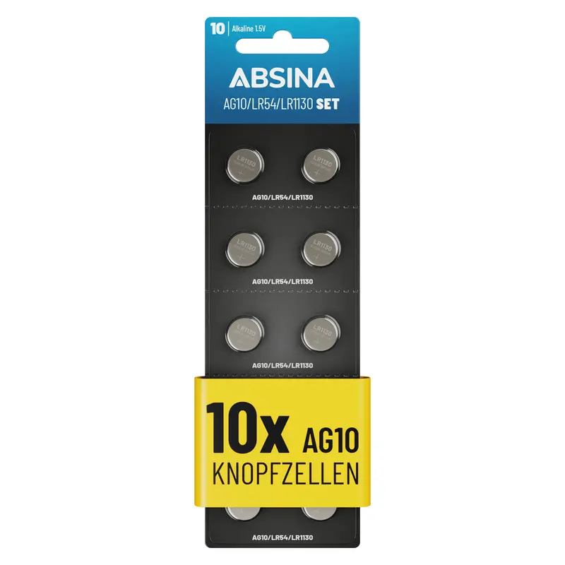 LR1130 Knopfzellen (AG10), 1,5 V Alkaline