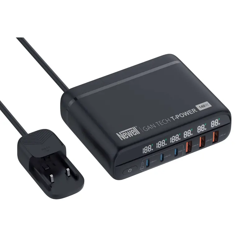 Newell GaN Tech T-power 140 W Ladegerät mit Adapterkit