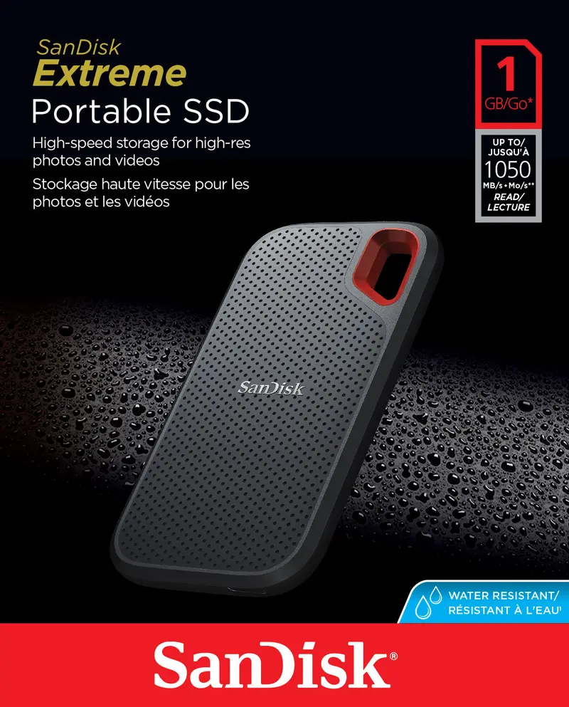 SANDISK SSD 1TB, USB 3.2, Typ A-C, Extreme Portable