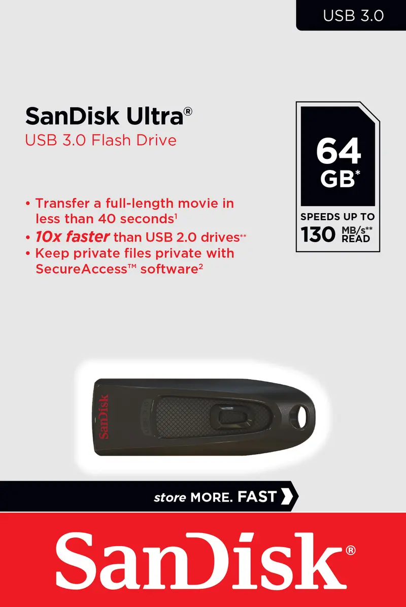 SANDISK USB 3.0 Stick 64GB, Ultra