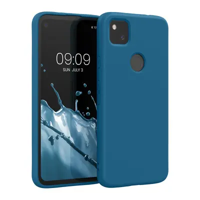 Slim Gummierte Silikon Hülle für Google Pixel 4a in Karibikblau