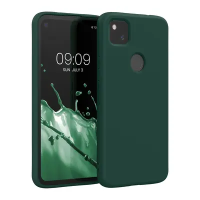 Slim Gummierte Silikon Hülle für Google Pixel 4a in Moosgrün