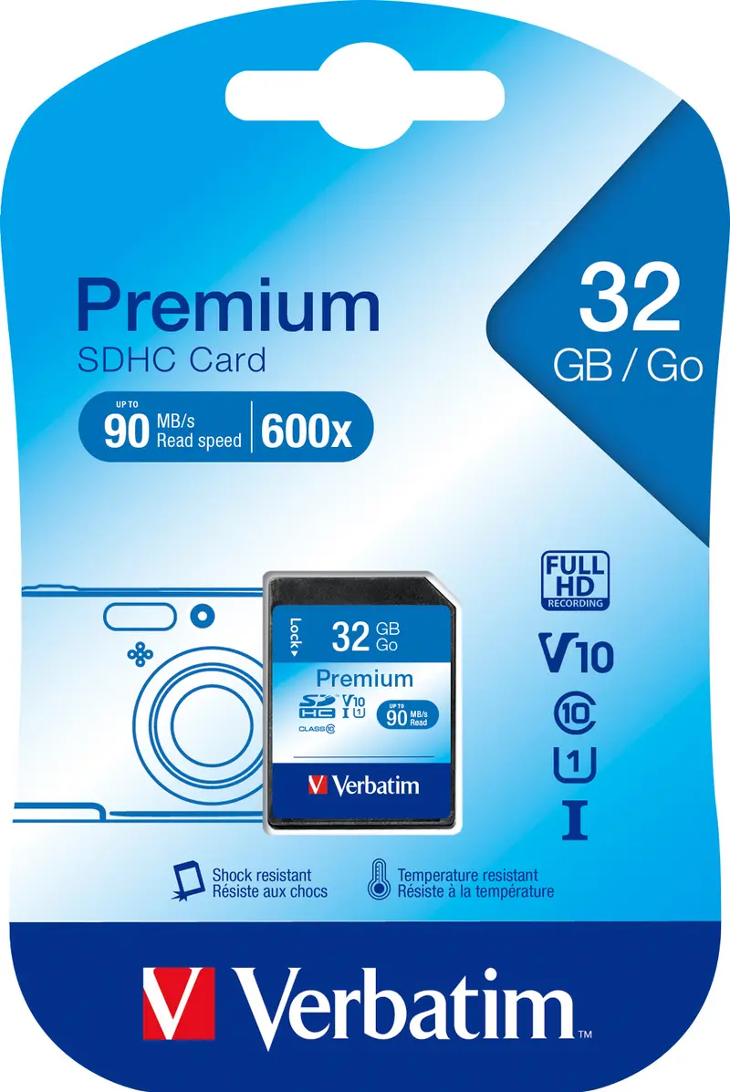 VERBATIM SDHC-Card 32GB, Premium, Class 10, U1, UHS-I
